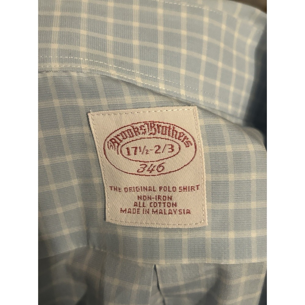 Brooks Brothers 346 Shirt 17 1/2- 2/3‎ Button Up Cotton Long Sleeve Non-Iron 563